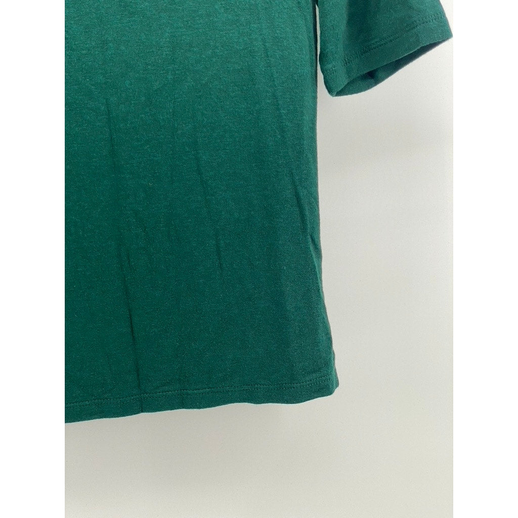 BANANA REPUBLIC Women's Green Soft Luxe Turtleneck Short Elbow Sleeve Top SZ S