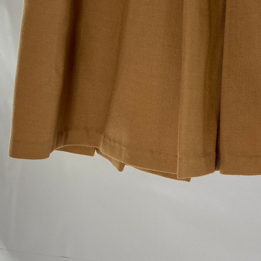 UNBRANDED Women's Academia Brown Button Pleated Mini A-Line Skirt SZ S