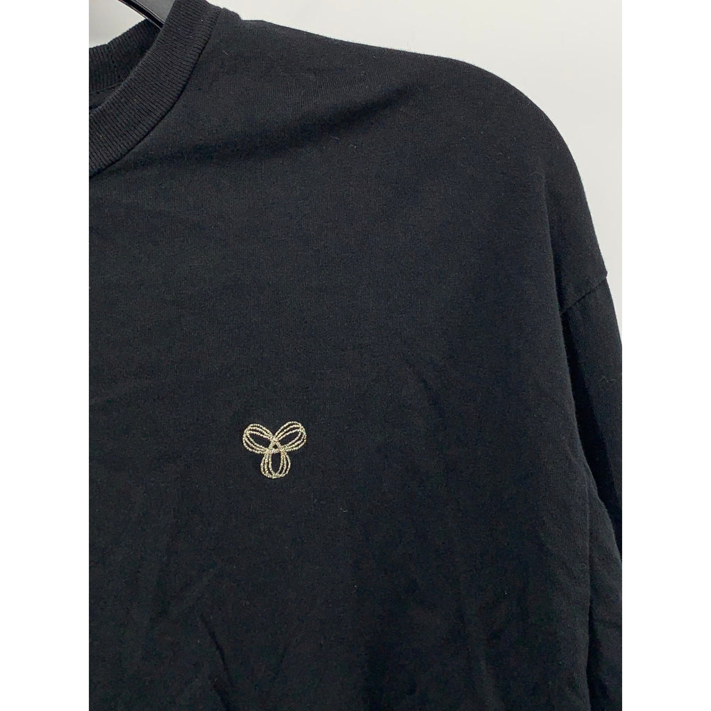 TNA Women's Black Crewneck Embroidered Logo Casual Pullover Sweatshirt SZ M