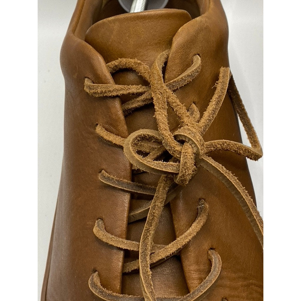 THURSDAY Women's Hickory Vachetta Brown Leather Premier Low-Top Sneakers SZ 5