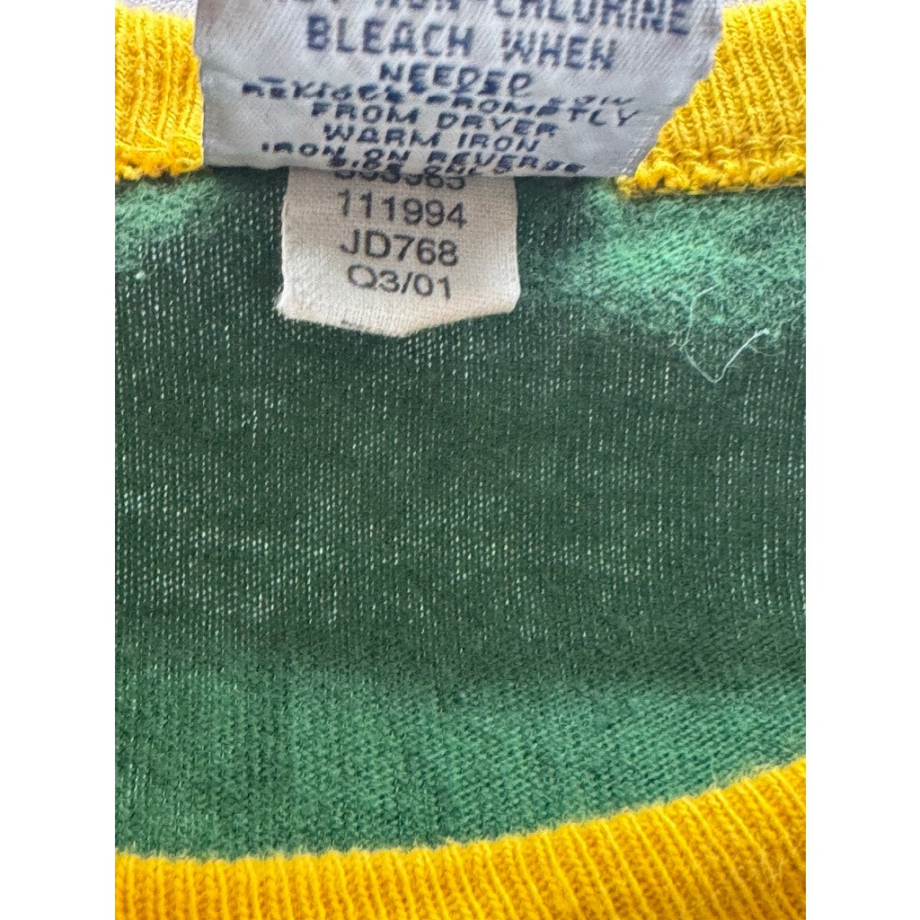 OLD NAVY Women's Green/Yellow #4 Crewneck Short Sleeve Top SZ M