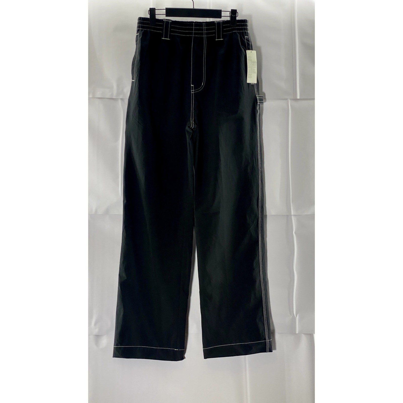 URBAN OUTFITTERS Women's Black Nylon Skate Fit Straight-Leg Carpenter Pants SZ M