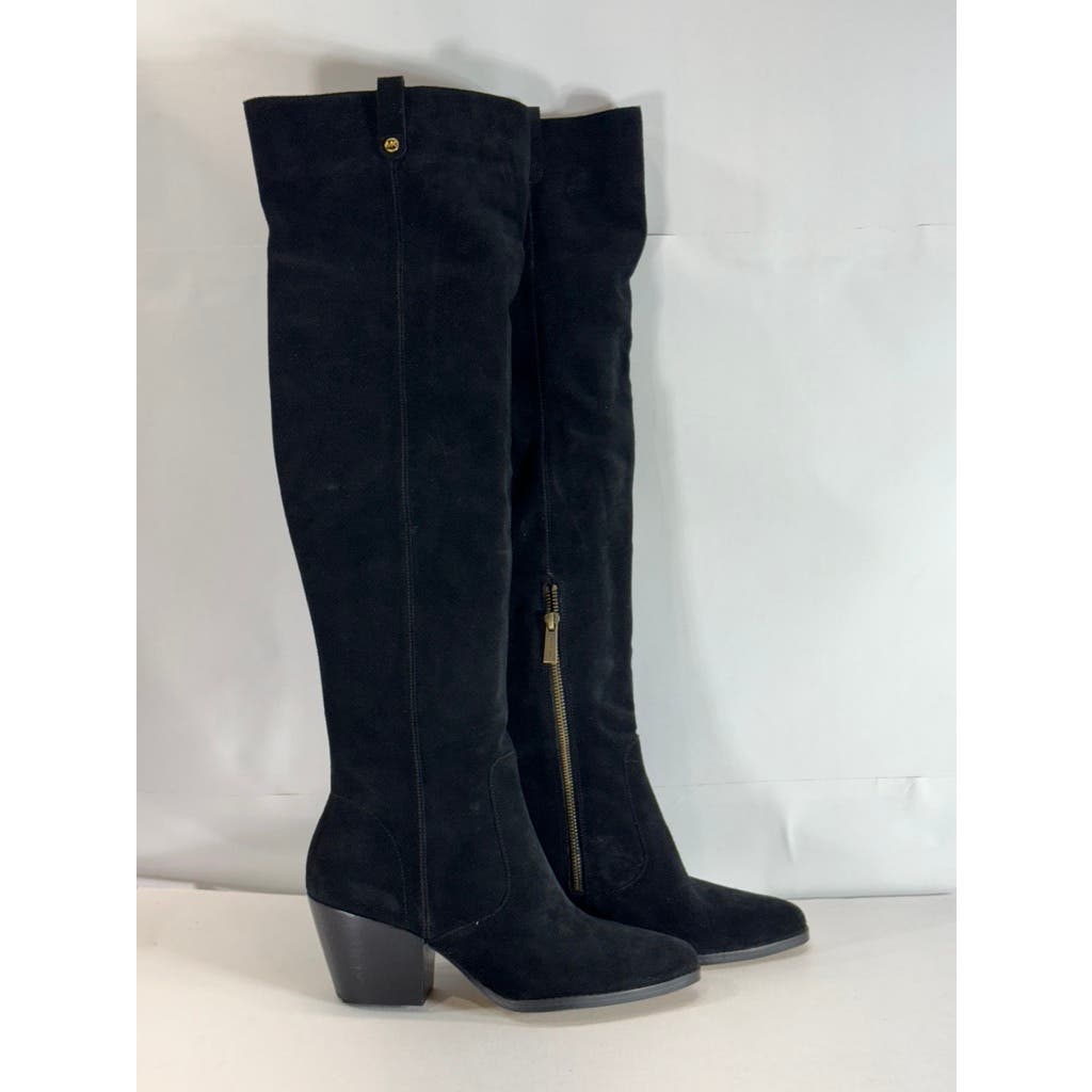 MICHAEL MICHAEL KORS Women's Black Harlow Over-The-Knee Block-Heel Boots SZ 7.5