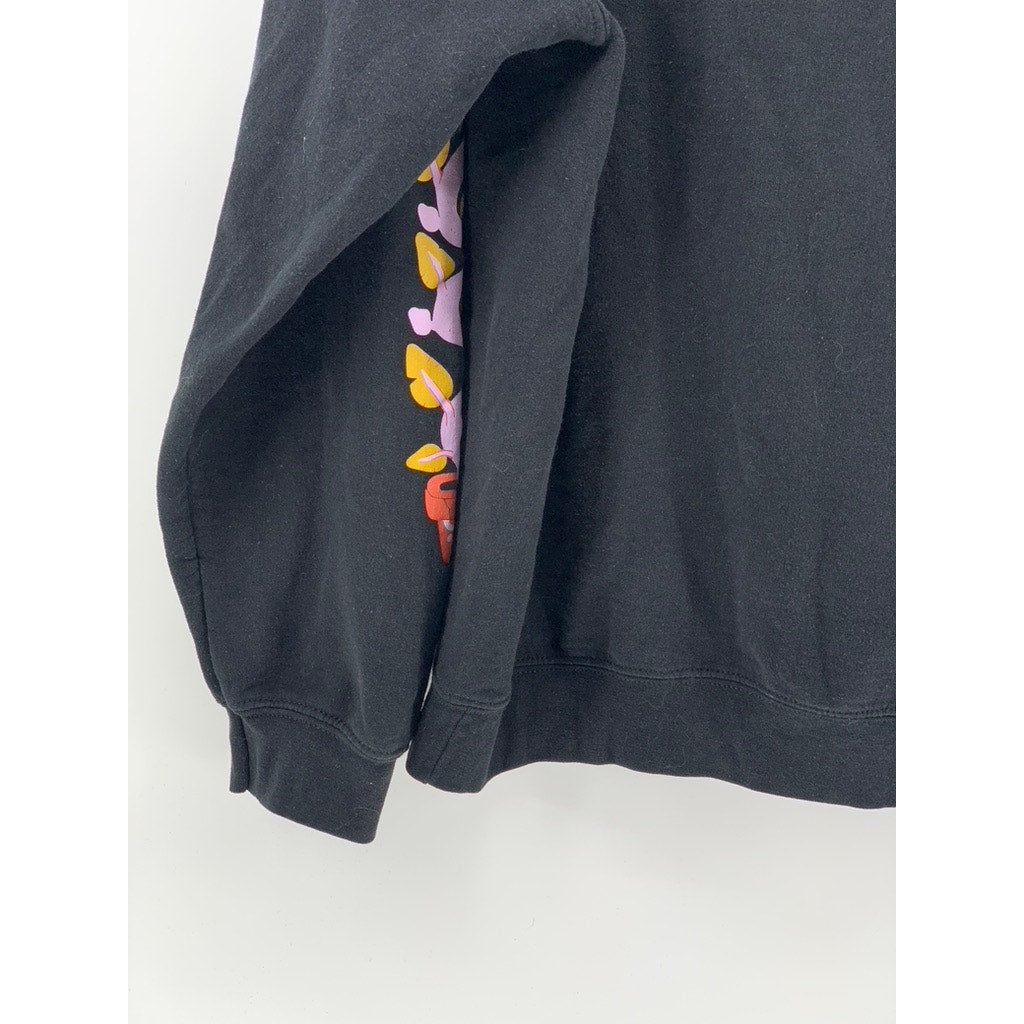 GILDAN Men's Black Graphic Crewneck Heavy Blend Long Sleeve Sweatshirt SZ XL