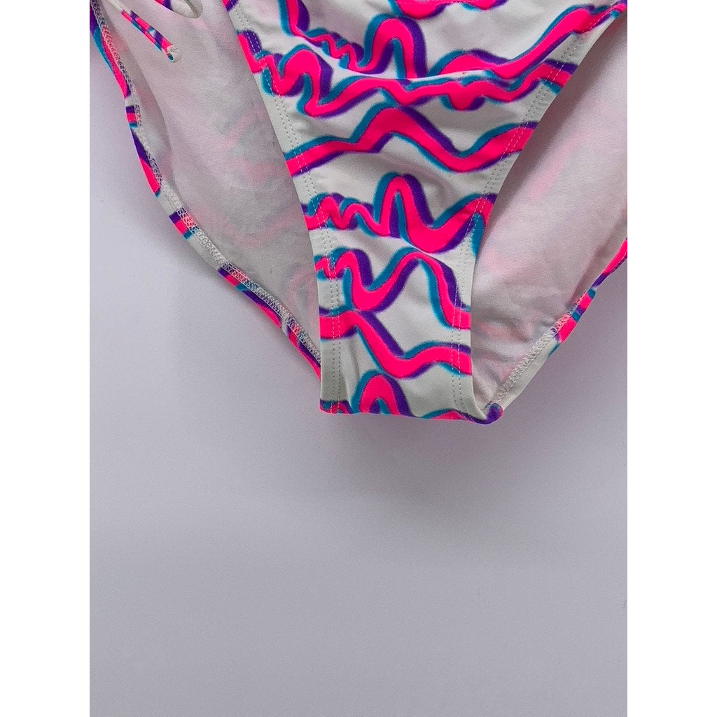 OP Ocean Pacific Women's Pink Retro Abstract Bikini Bottom SZ XL