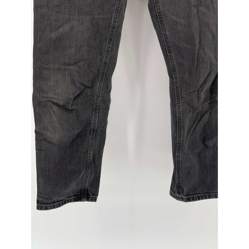 NUDIE JEANS CO Men's Black Denim Slim-Leg Jeans SZ 28X26