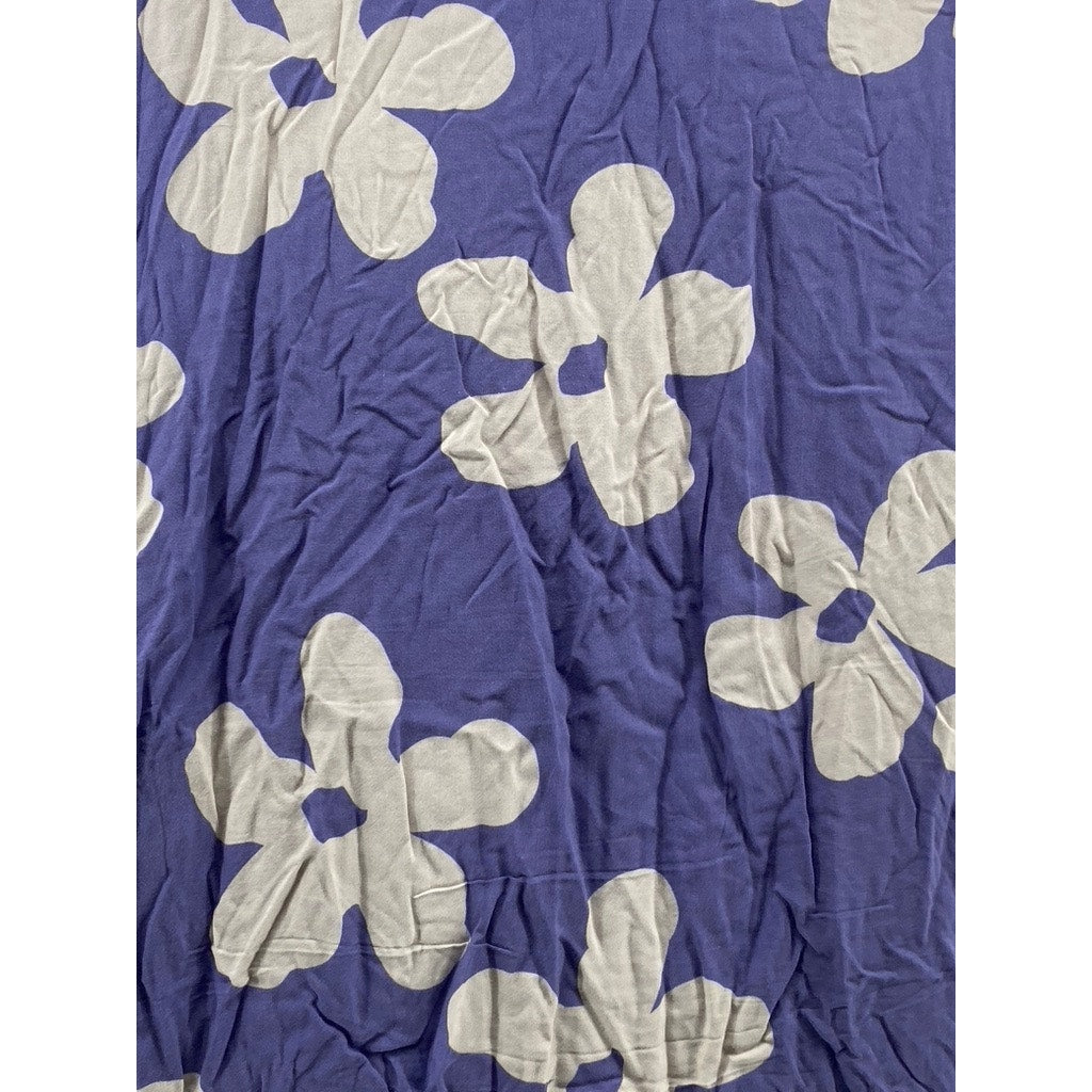 JACK & JONES Men's Blue-White Jorlagos Floral Button-Up Short Sleeve Shirt SZ L