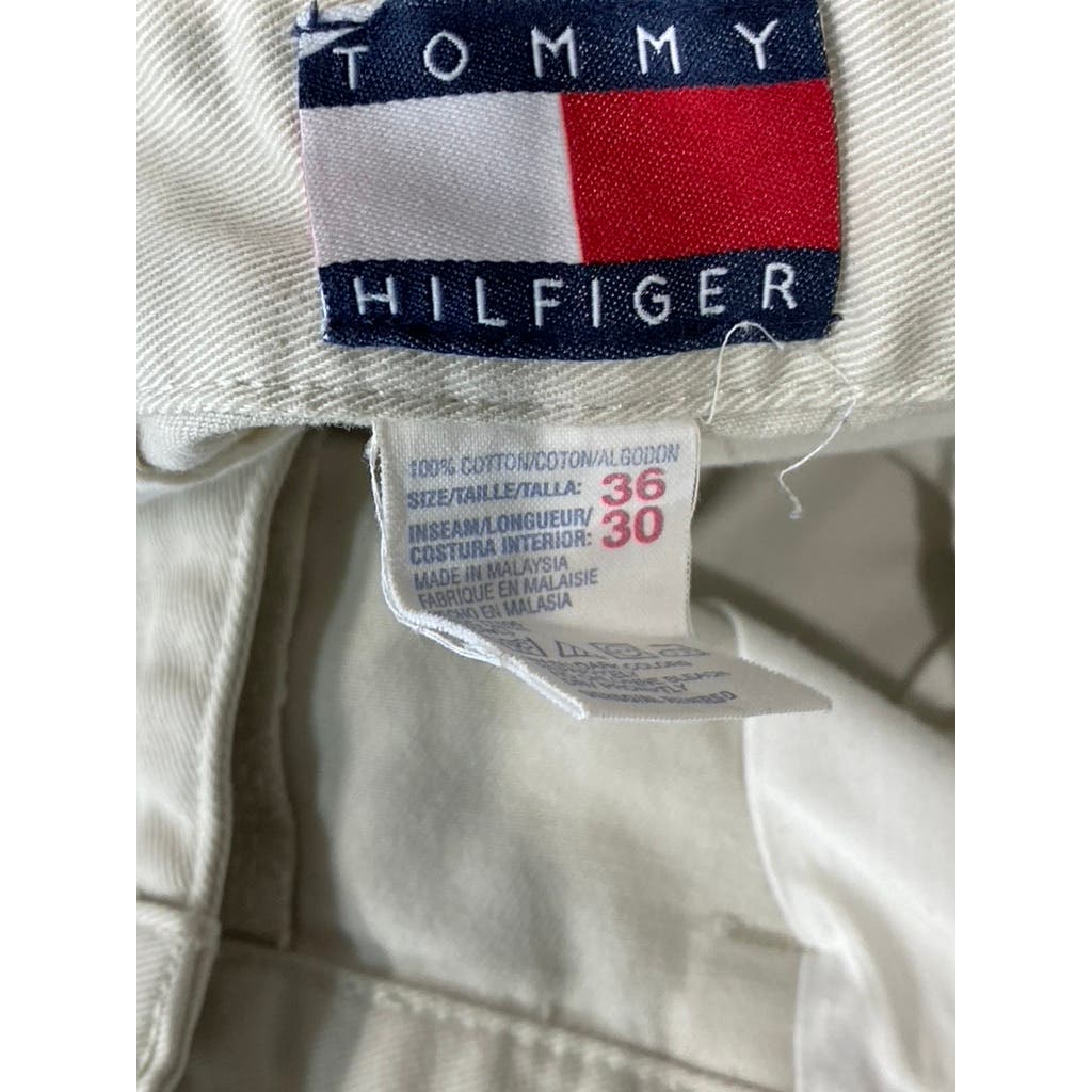 TOMMY HILFIGER Men's Tan Vintage Modern-Fit Flat Front Dress Pants SZ 36X30
