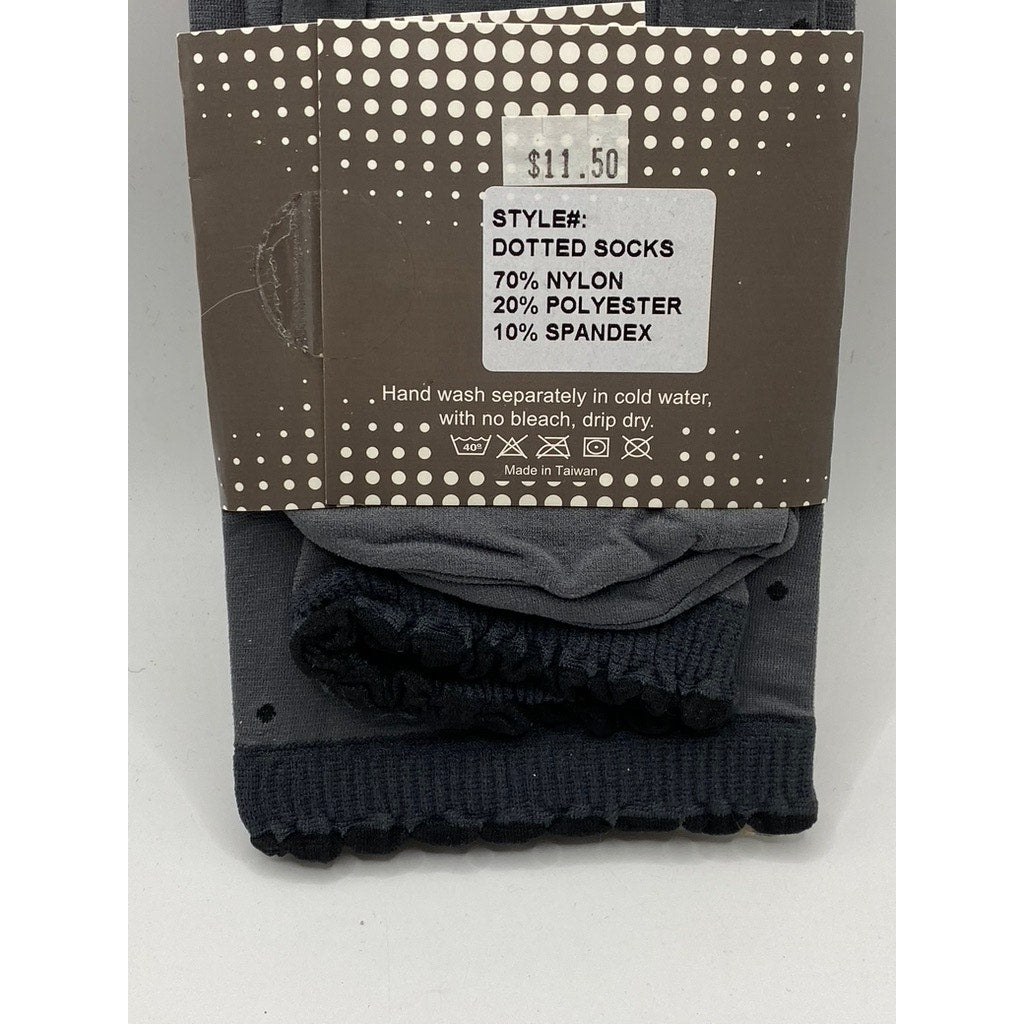 FRENCH CURVE Women's Black Dotted Sheer Lightweight Pull-On Socks SZ OS