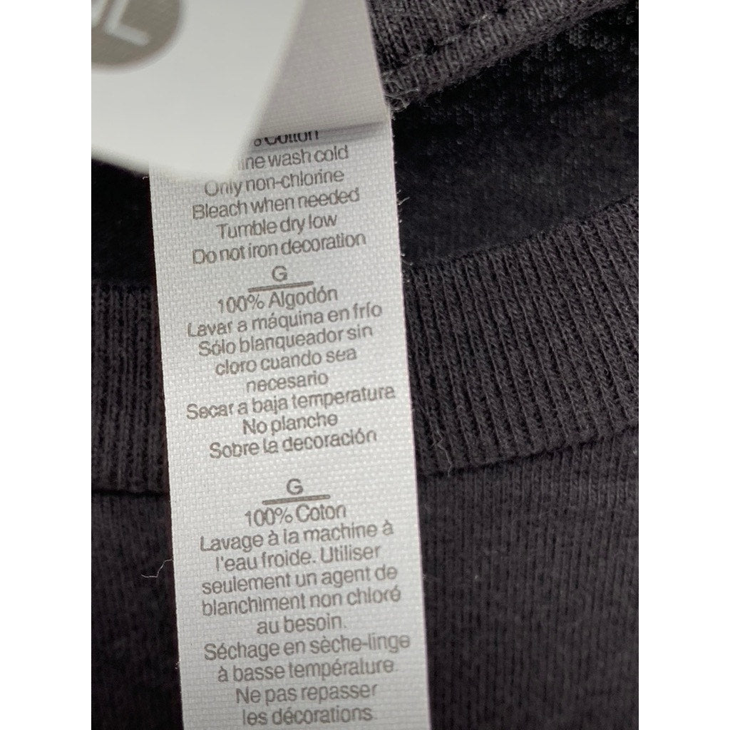 NEXT LEVEL APPAREL Men’s Black Graphic Crewneck Short Sleeve Casual T-Shirt SZ L