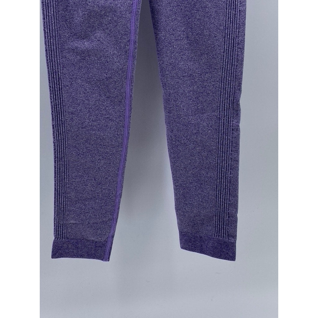 FASHION NOVA SPORT Women's Heathered Purple Scrunched High-Waist Leggings SZ XS