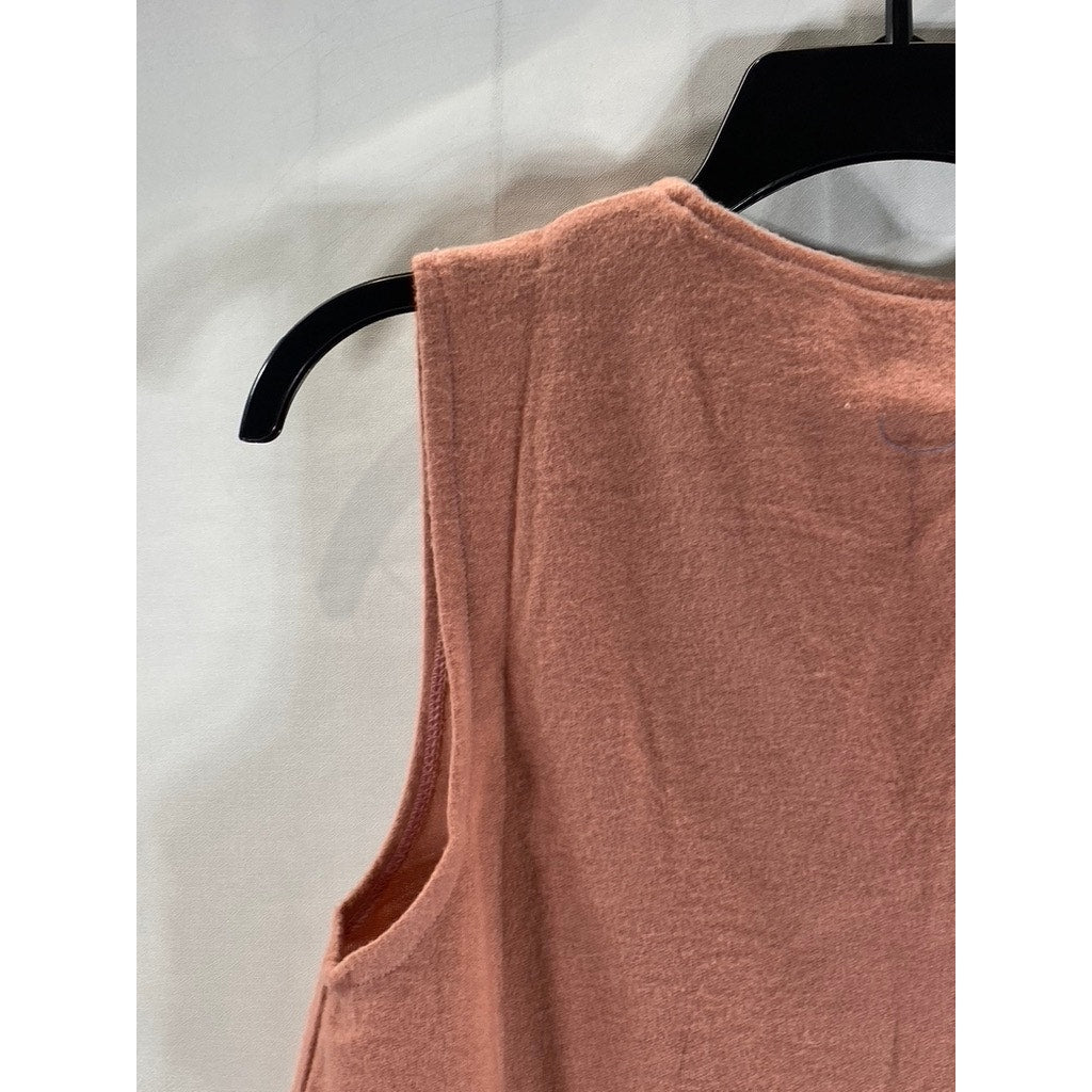 HELEN SUE Women's Rust Vintage Five-Button Sleeveless Vest SZ M