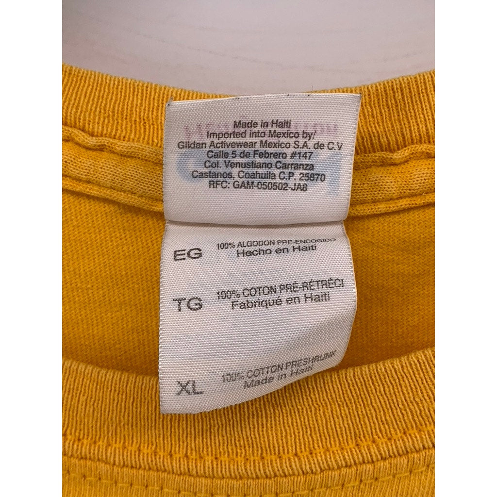 GILDAN Men's Yellow Graphic Basketball T-Shirt SZ XL