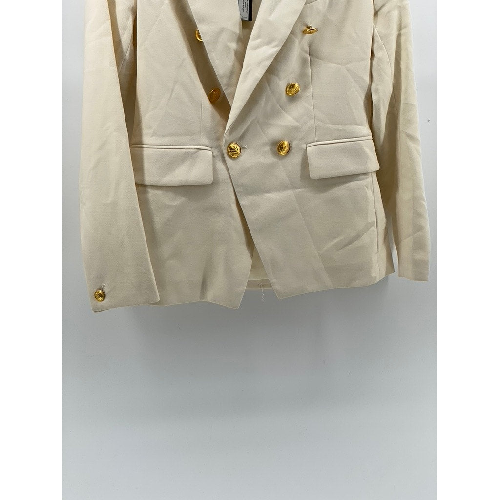RAG & BONE Women's Beige Virgin Wool-Blend Notch Collar Long Sleeve Blazer SZ 2
