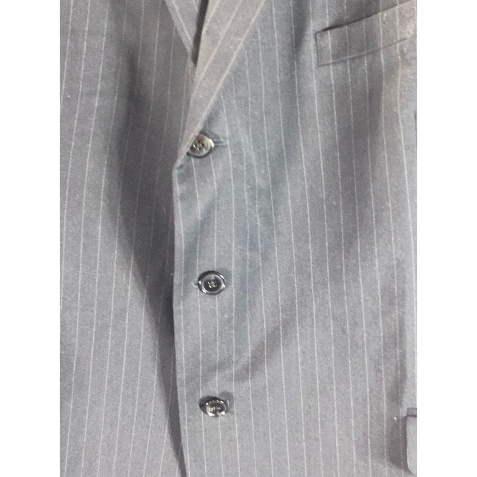 ANDREW FEZZA Fusion Men's Black Pinstripe Vintage Three-Button Blazer SZ 54R