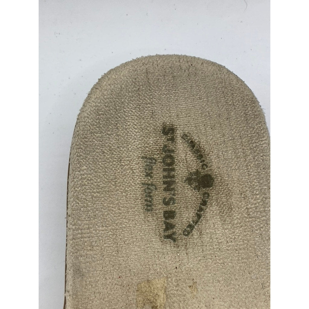 ST. JOHNS BAY Women's Yellow Leather Cutout Thong Sandals SZ 7