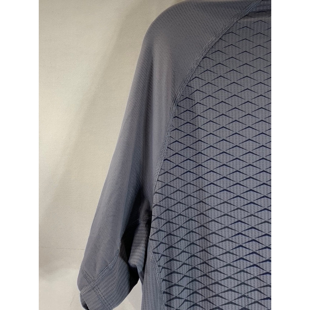 NIKE PRO Men’s Gray Hypercool Fitted Perforated Crewneck Active T-Shirt SZ L