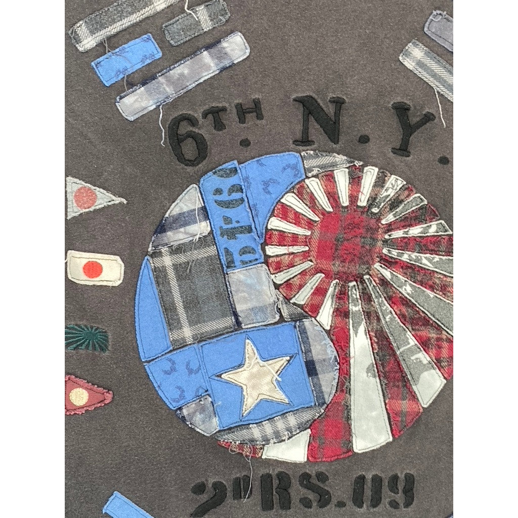 RINGSPUN Men’s Blood Hound Faded Black Patch Graphic Short Sleeve T-Shirt SZ XL