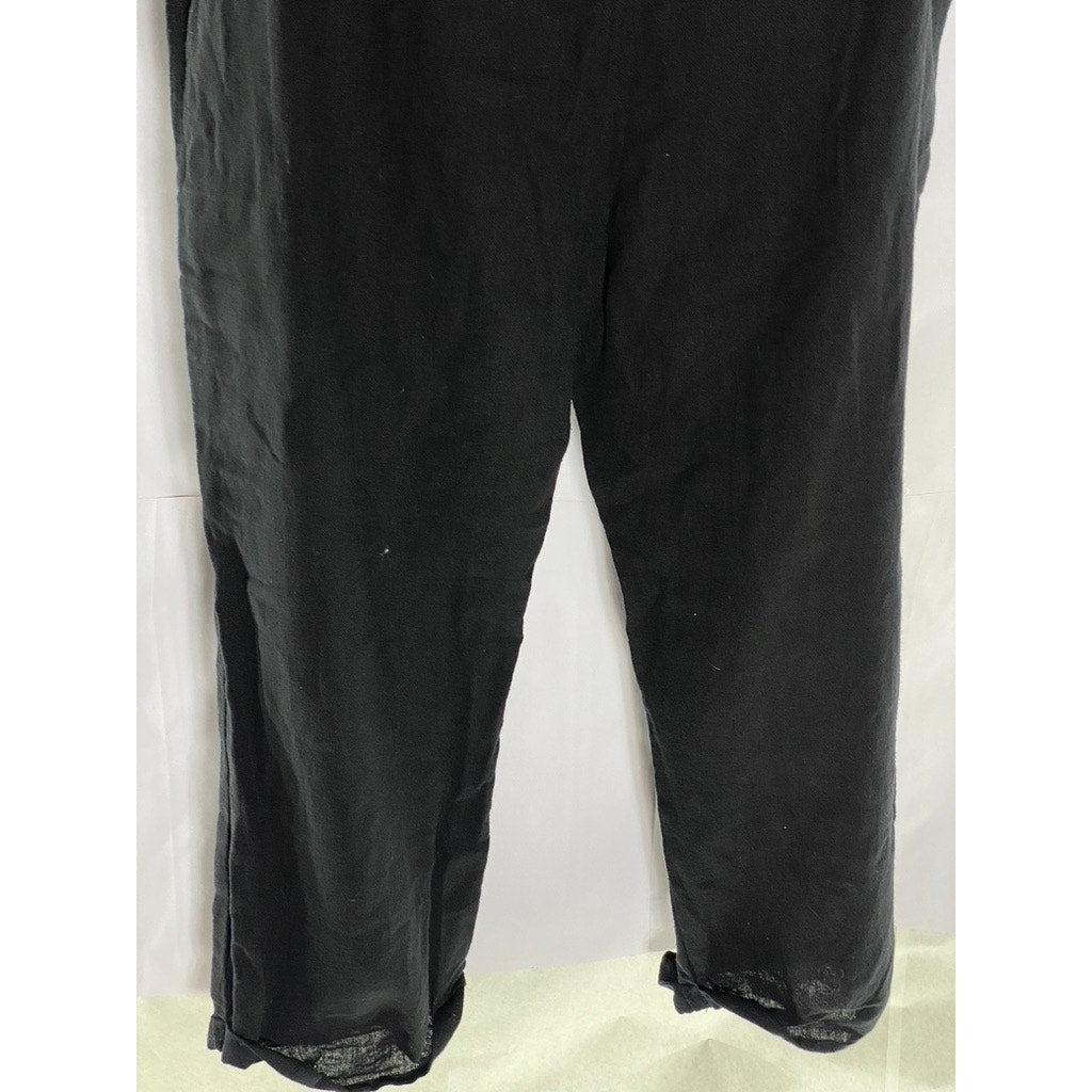 KAYA WEAR Women's Black Lightweight Button Strap Straight-Neck Overall SZ M/L