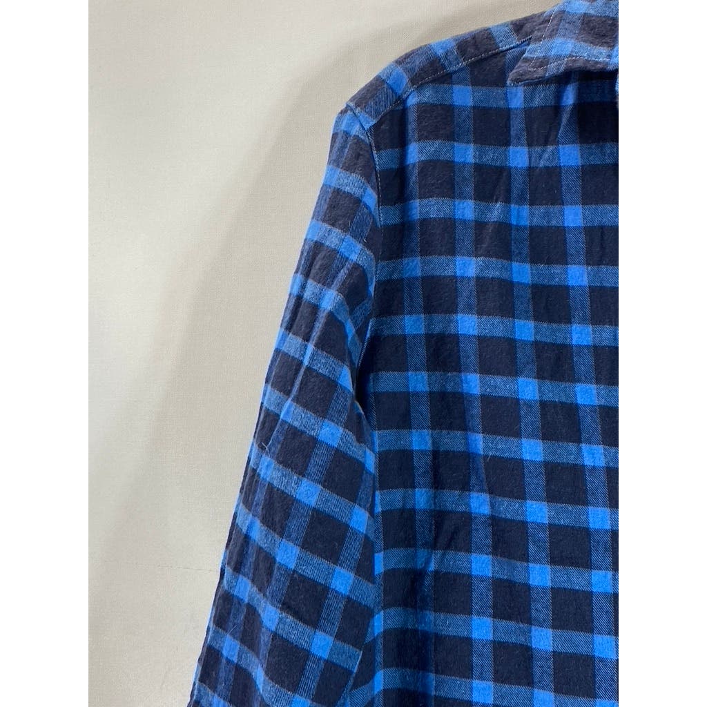 FRANK AND EILEEN Women's Blue/Black Plaid Eileen Relaxed Button-Up Shirt SZ S