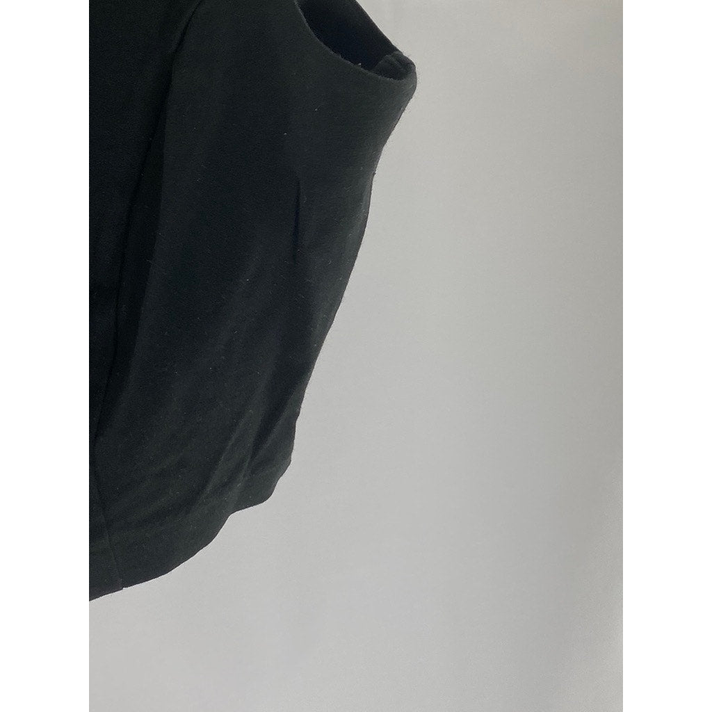 TOPHAT IMAGEWEAR Women's Black Back-Zipper Crewneck Sleeveless Crop Top SZ 8