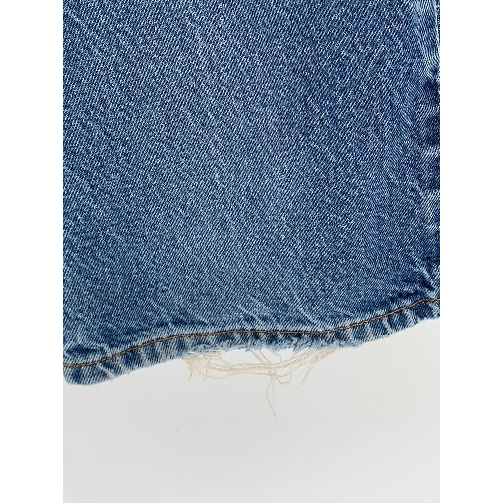 LEVI'S Men's Blue Denim Distressed 517 Bootcut Jeans SZ 36X30