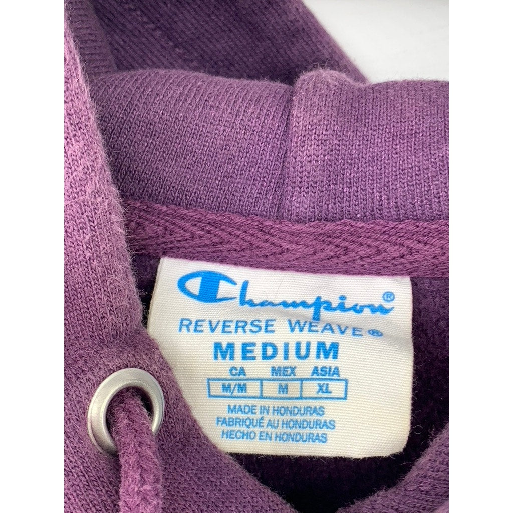 CHAMPION Men's Purple Embroidered Logo Reverse Weave Casual Cotton Hoodie SZ M