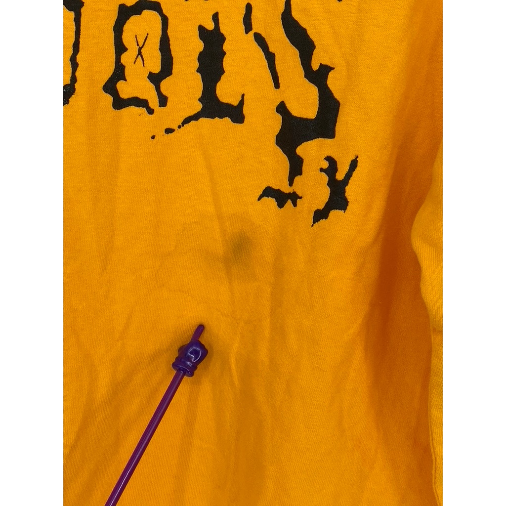 CHAMPION Men's Orange-Black Graphic Crewneck Long Sleeve T-Shirt SZ M