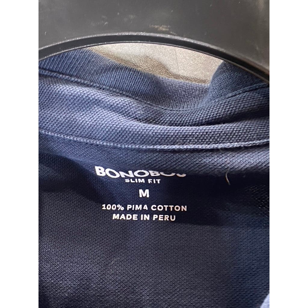 BONOBOS Men's Navy Superfine Slim-Fit Pique Short Sleeve Polo Shirt SZ M