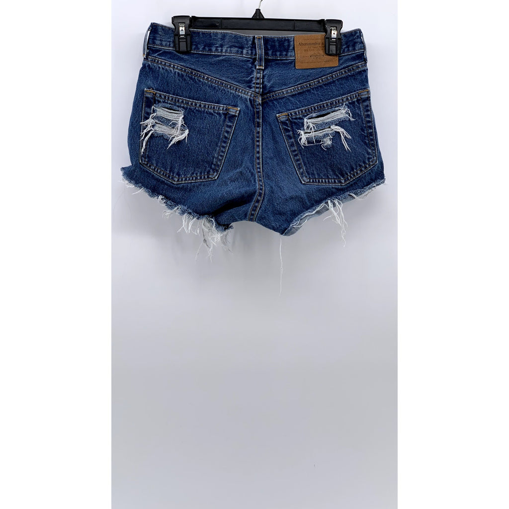 ABERCROMBIE & FITCH Women's Vintage Blue Distressed Button-Fly Denim Jeans SZ 8