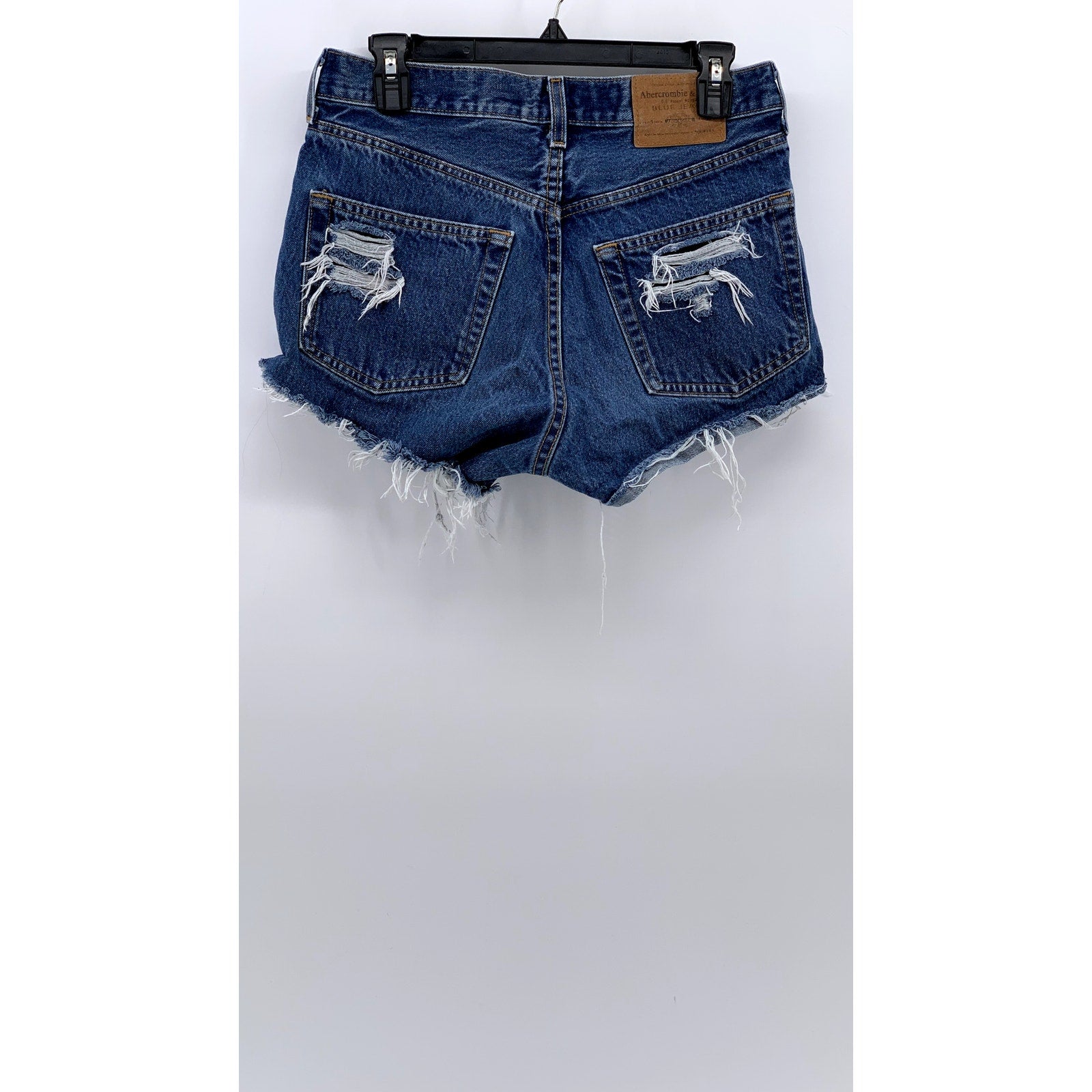 ABERCROMBIE & FITCH Women's Vintage Blue Distressed Button-Fly Denim Jeans SZ 8