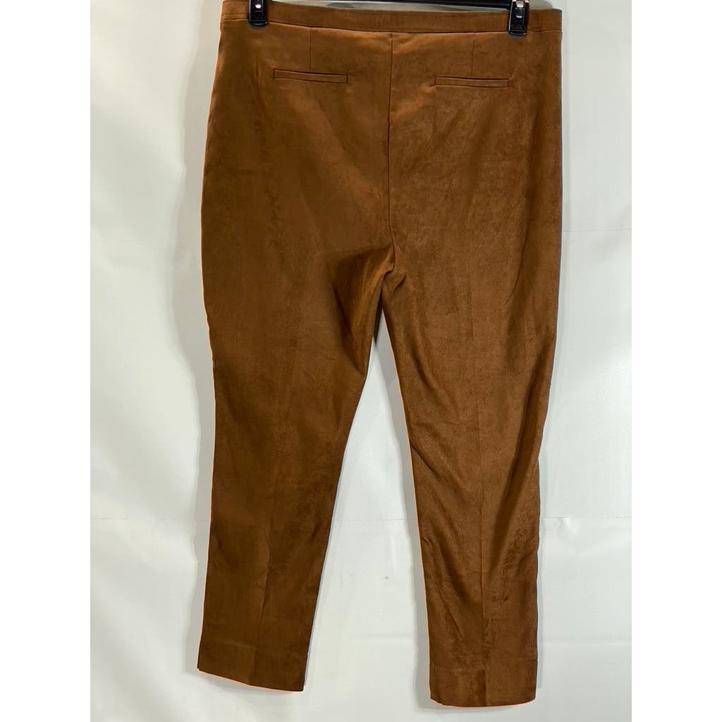 KOBI HALPERIN Women's Brown Faux Suede Lori Elastic-Waist Cropped Pant SZ 2XL