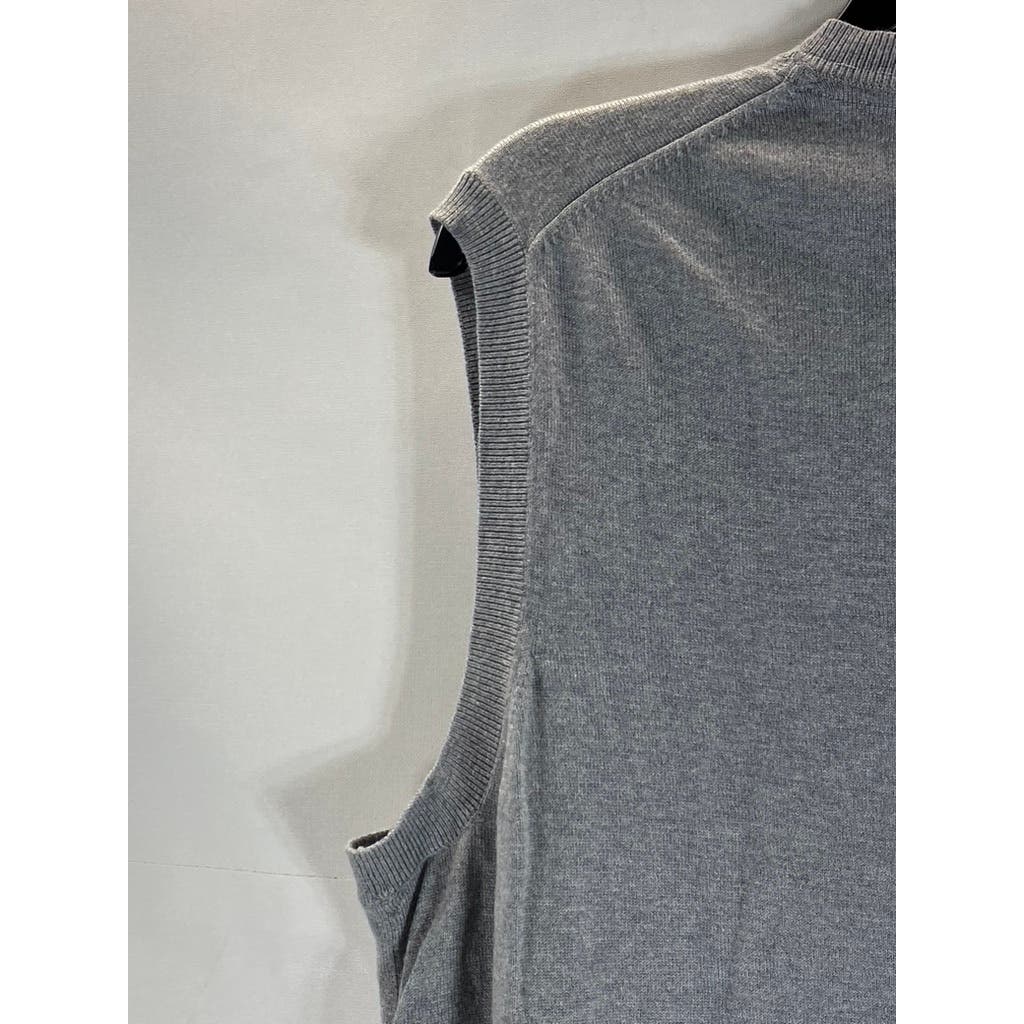 BANANA REPUBLIC Men's Gray Silk/Cotton/Cashmere V-Neck Sweater Vest SZ M