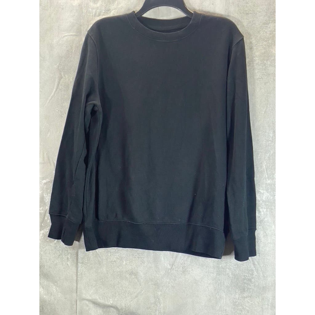 GOODFELLOW & CO Men's Black Solid Regular-Fit Crewneck Pullover Sweatshirt SZ M