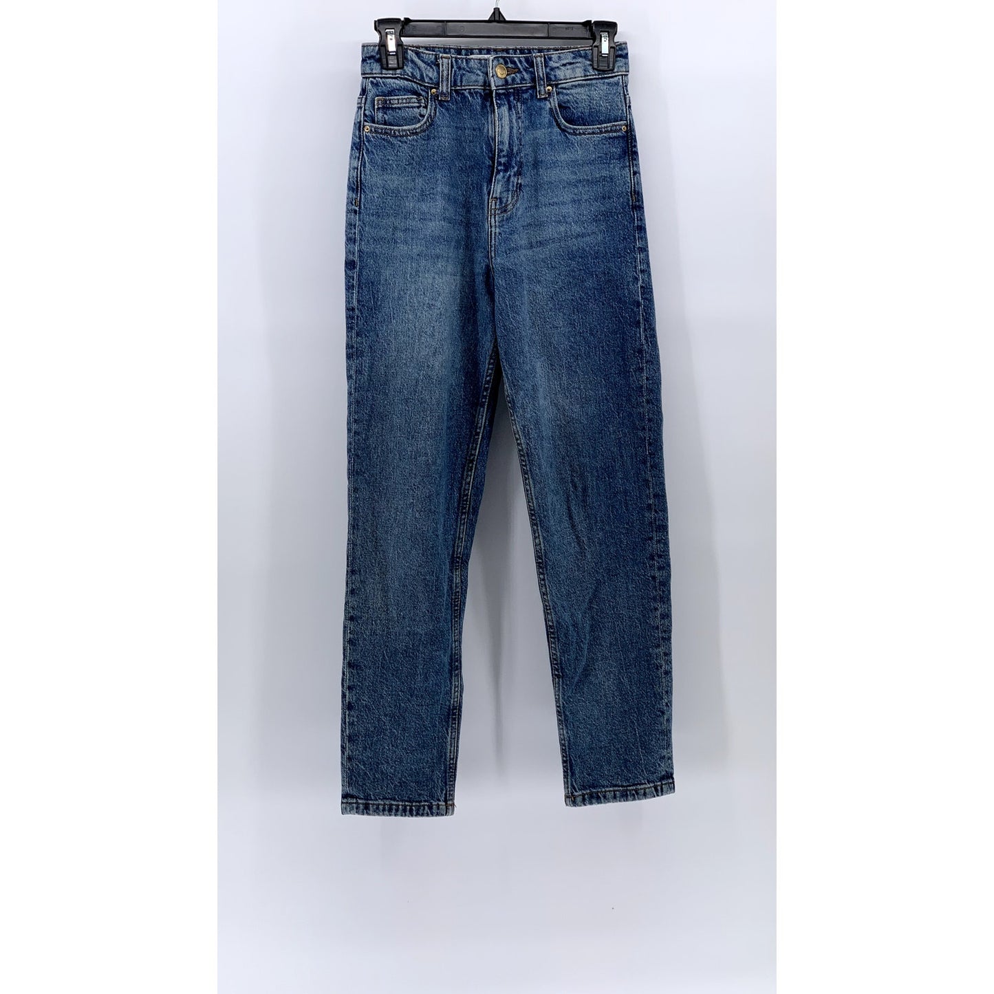 ZARA Women's Medium Blue High-Rise Skinny Leg Regular-Fit Five-Pocket Jeans SZ 2