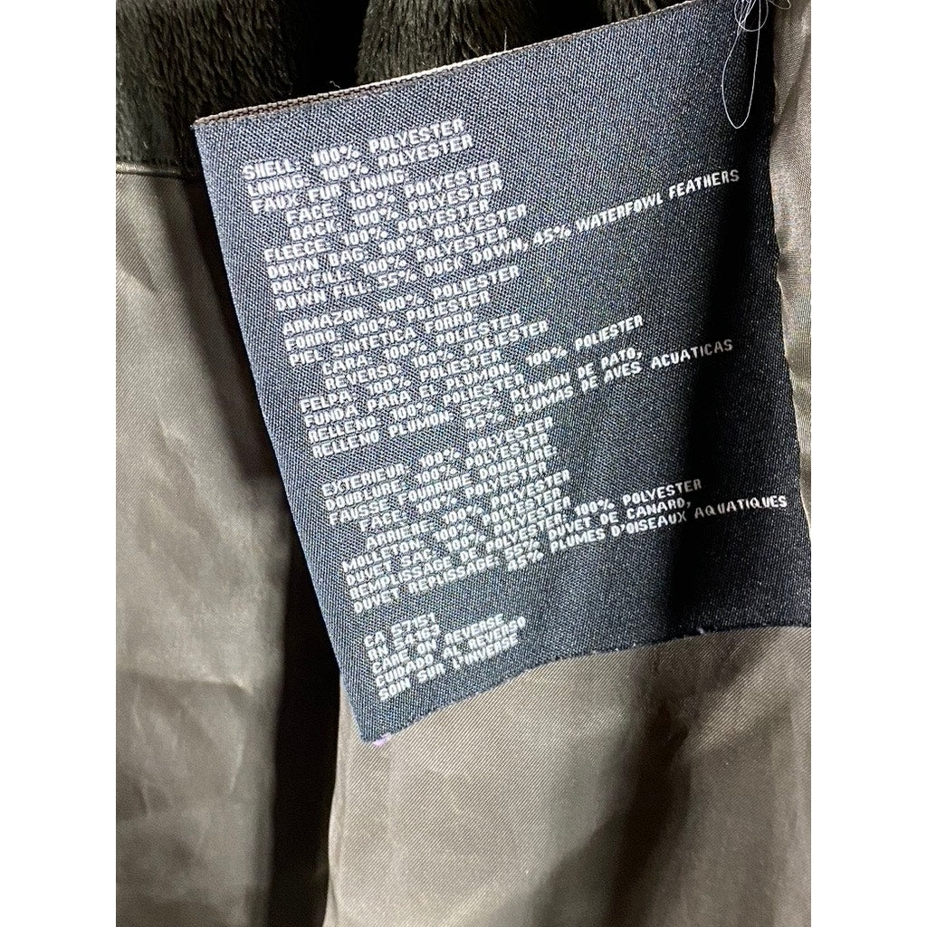 ELLEN TRACY Women's Olive Full-Zip Snap-Button Stand Collar Puffer Jacket SZ S