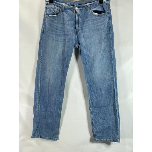 LEVI'S Men's Blue 505 Regular-Fit Five-Pocket Denim Jeans SZ 38X32