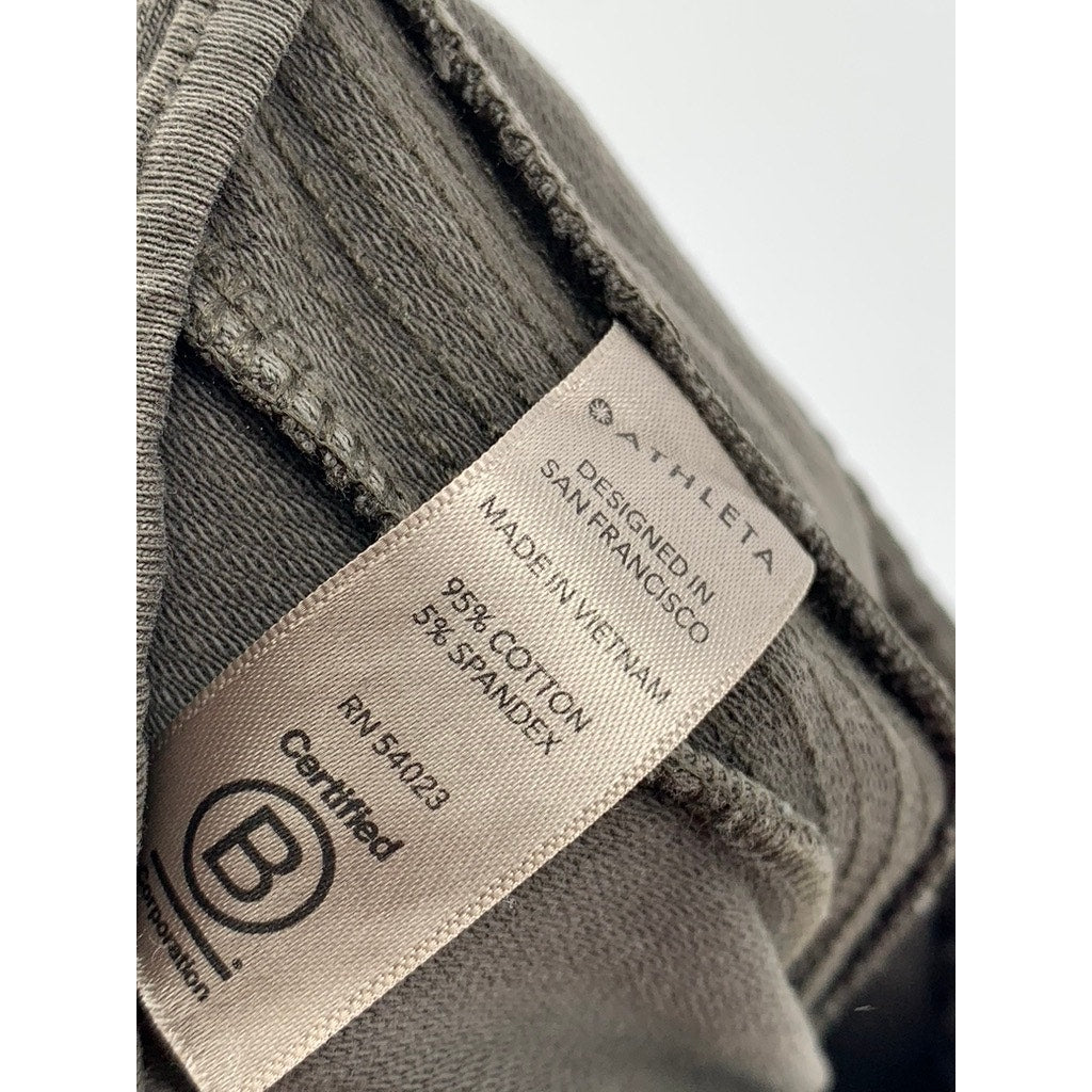 ATHLETA Women's Gray Solid Farallon Cargo Crop Pull-On Pant SZ 2