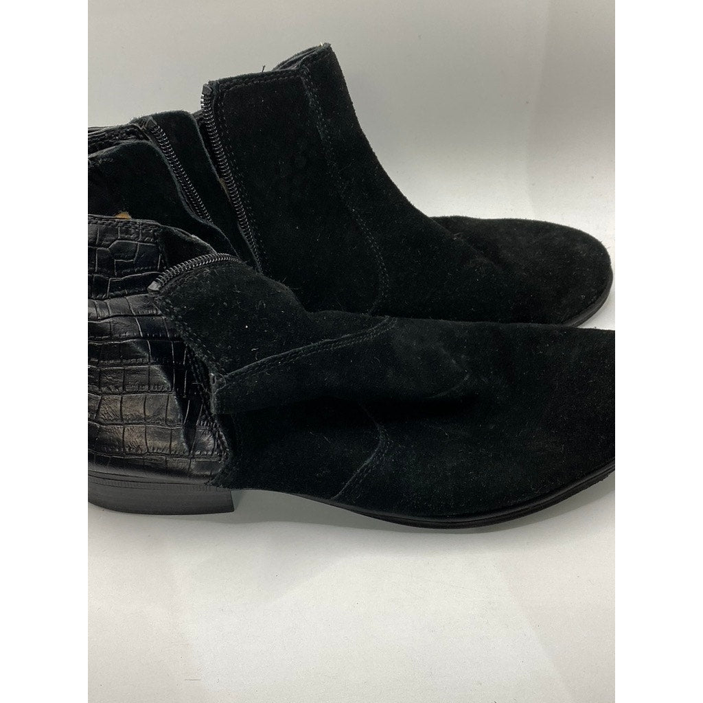 NATURALIZER Women's Black Leather/Faux Suede Jump Boots SZ 10