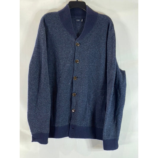 J. CREW FACTORY Men's Navy Lambswool Button-Front Bomber Sweater SZ 2XL