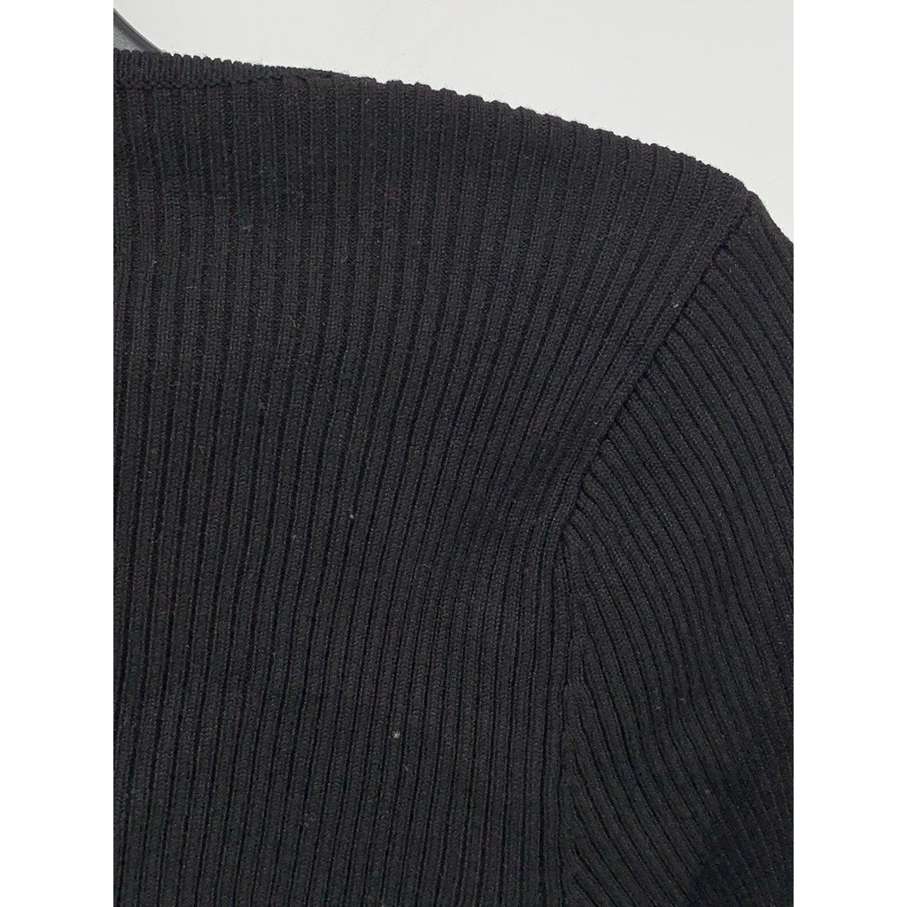 ZARA Women's Ribbed Button-Up Cutout Top SZ S