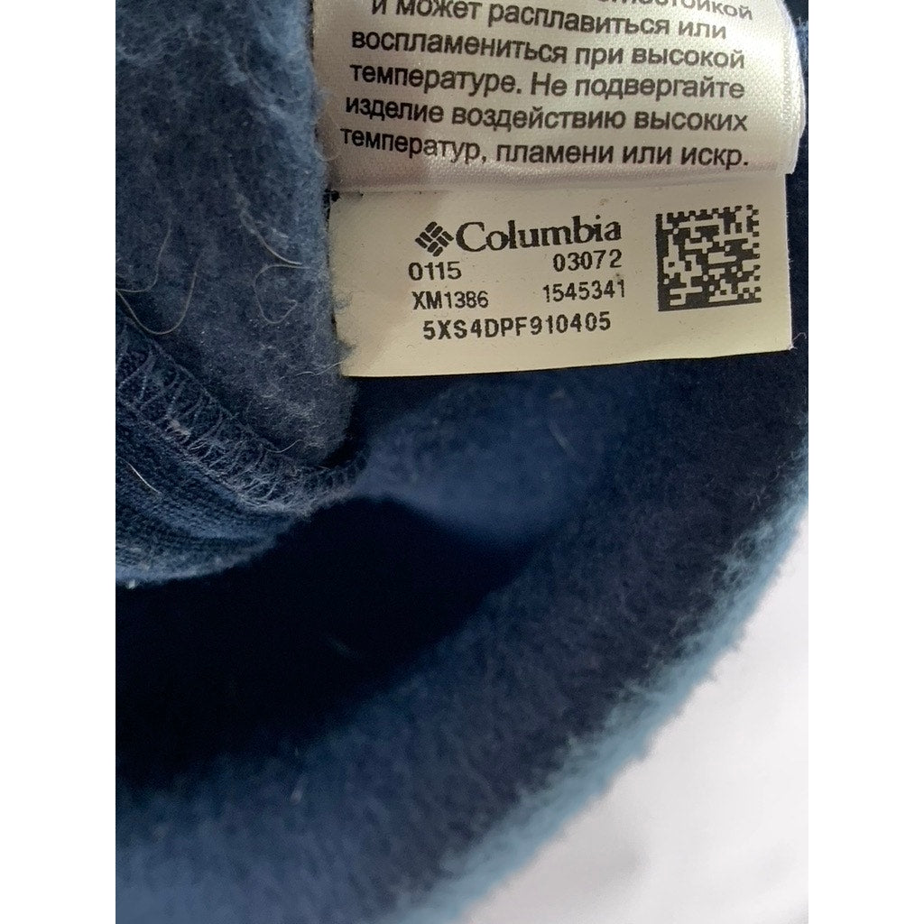 COLUMBIA Men's Navy Steen Mountain Fleece Zipper-Pocket Zip-Up Vest SZ XL