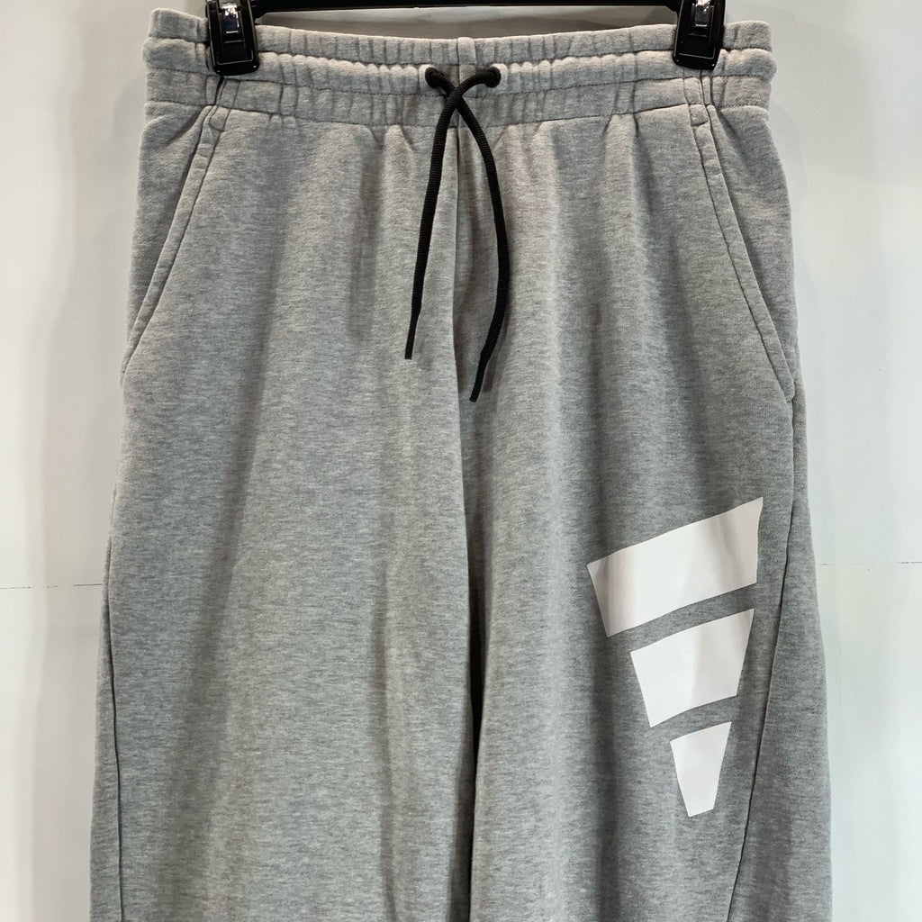 ADIDAS Men's Gray Heather Regular-Fit Future Icons Logo Graphic Sweatpants SZ S