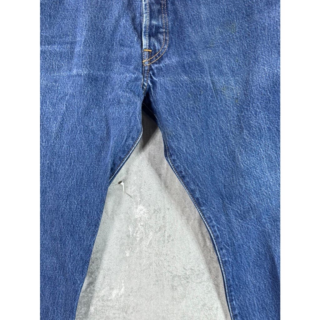 LEVI'S Men's Indigo Worn In Blue Vintage 501 Button-Fly Denim Jeans SZ 34X30