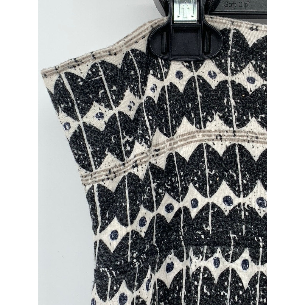 MAX EDITION Women’s Black-White Printed Maxi Skirt SZ M