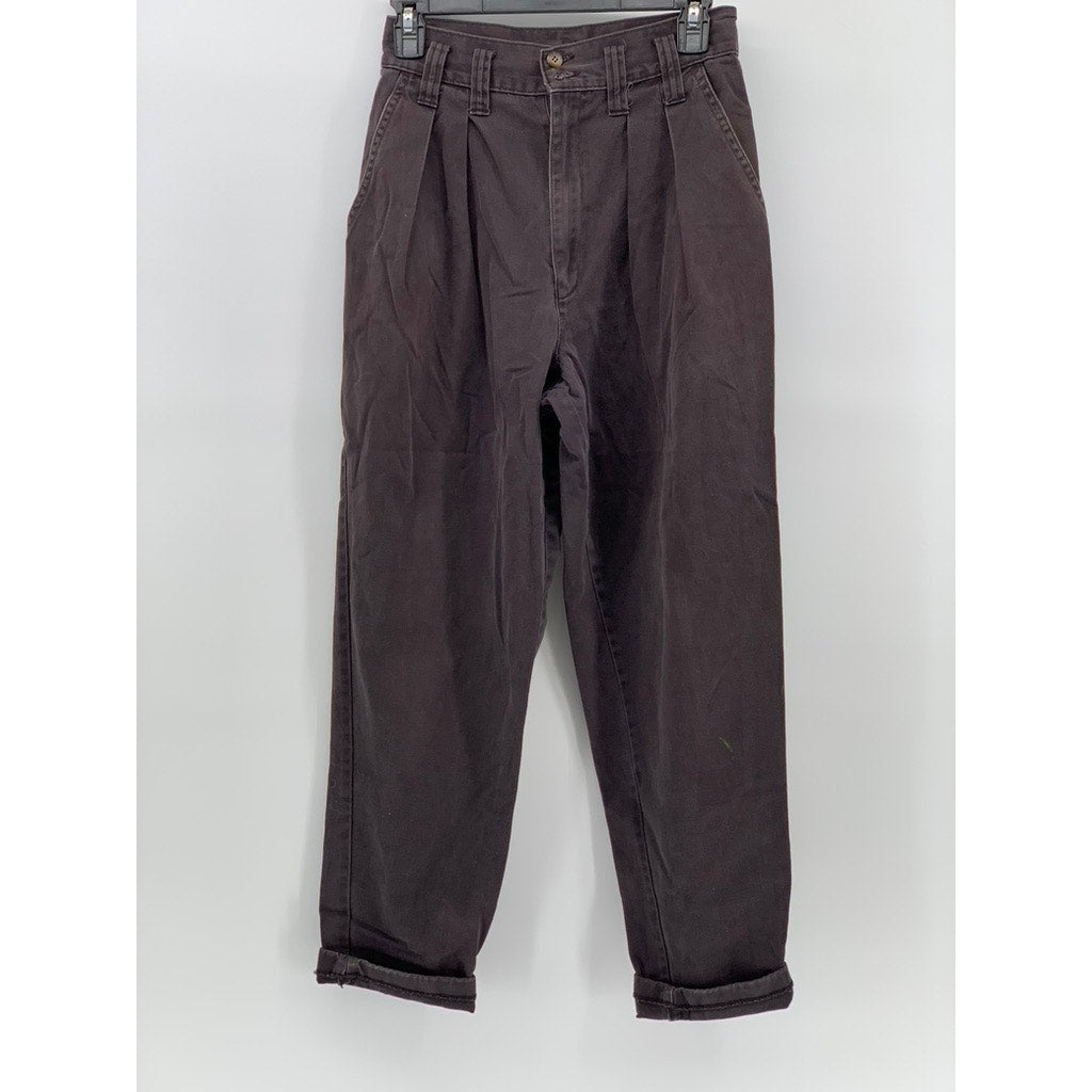 MEMPHIS Women's Vintage High-Rise Pleated Slim-Leg Cotton Cuffed Jeans SZ 8