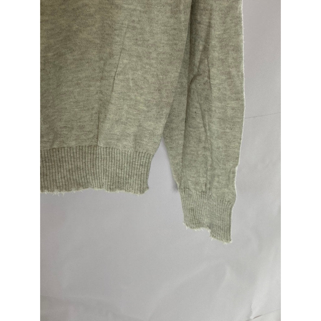 DIFFUSION By MINNIE ROSE Women's Gray Cotton/Cashmere Distressed Sweater SZ M