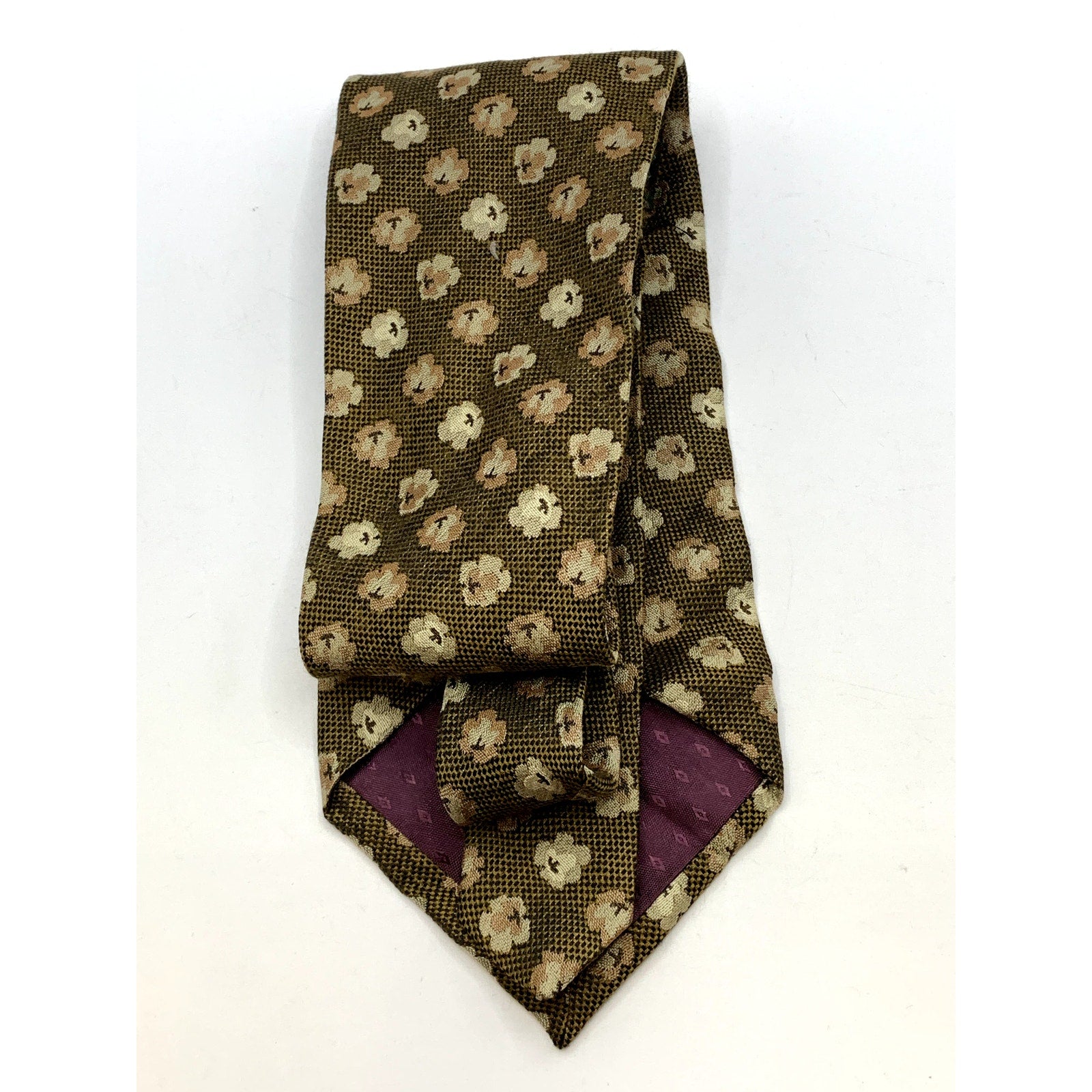 AMERICAN OUTPOST Men's Brown Vintage Embroidered Floral Print Tie