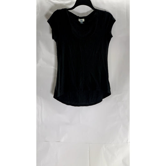OLD NAVY Women's Black Jack Premium Scoop-Neck Short Sleeve Top SZ XS