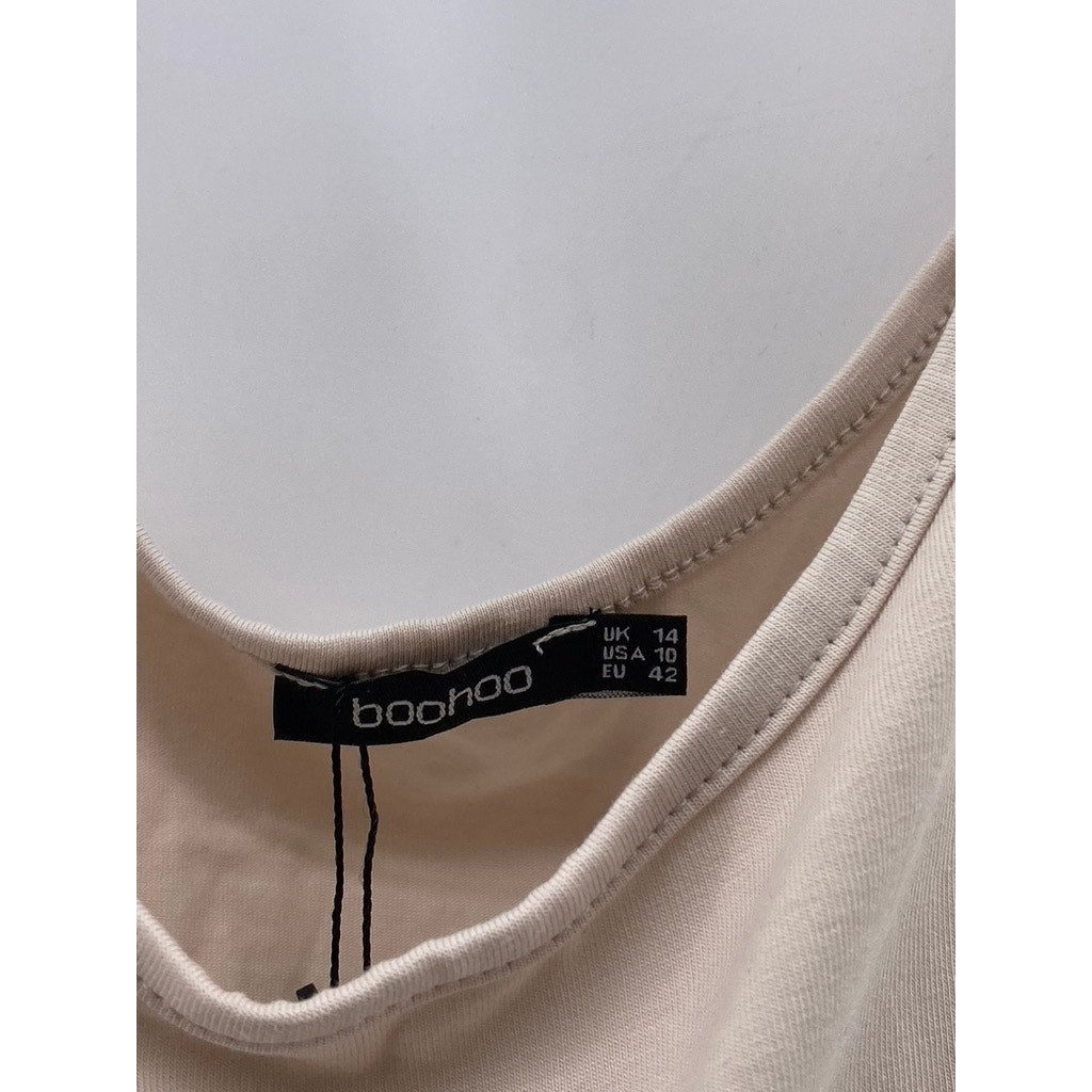BOOHOO Women's Stone Scoop-Neck Cropped Tank Top SZ 10